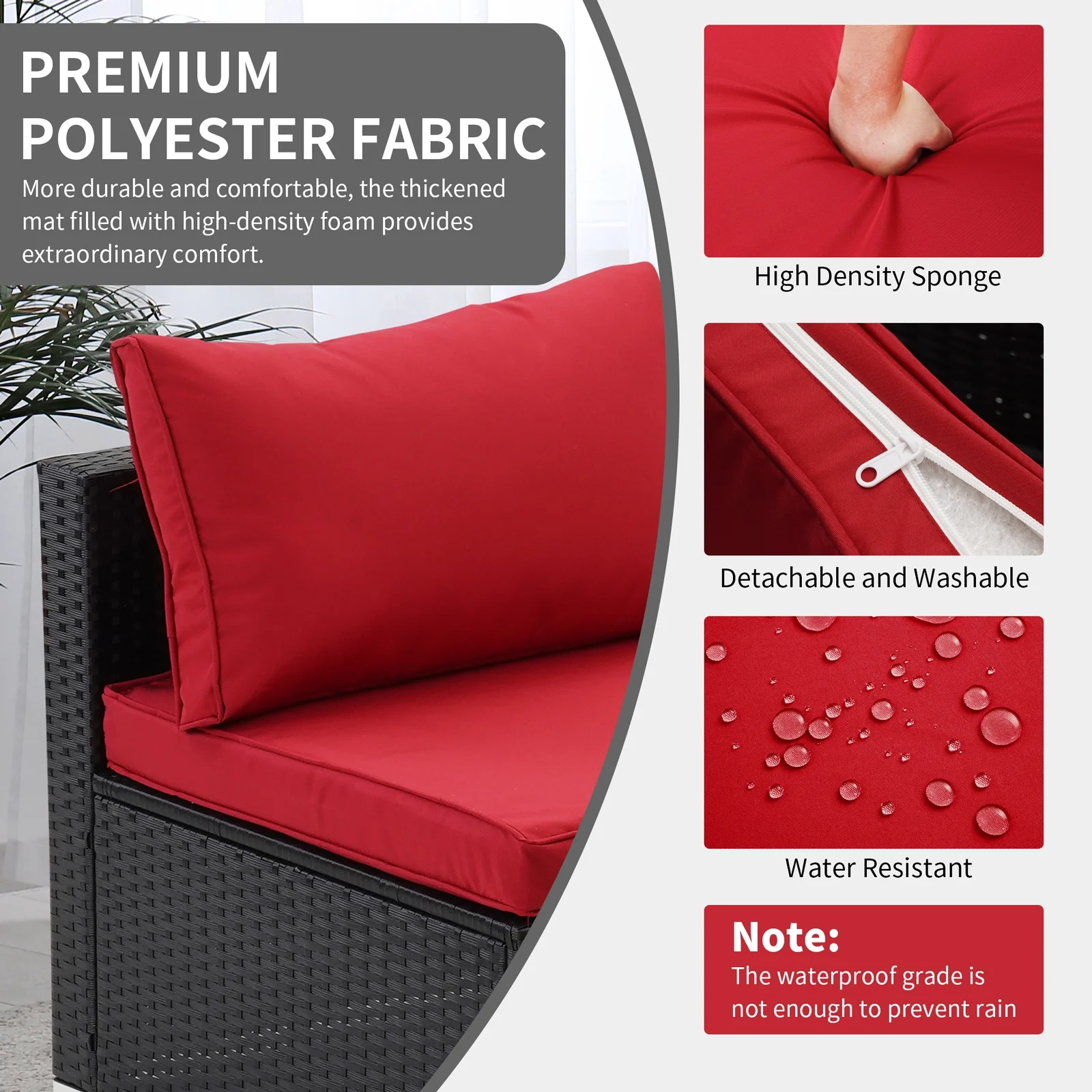 Ainfox 7 Pcs Outdoor Patio Furniture Sofa Set on Sale,Red