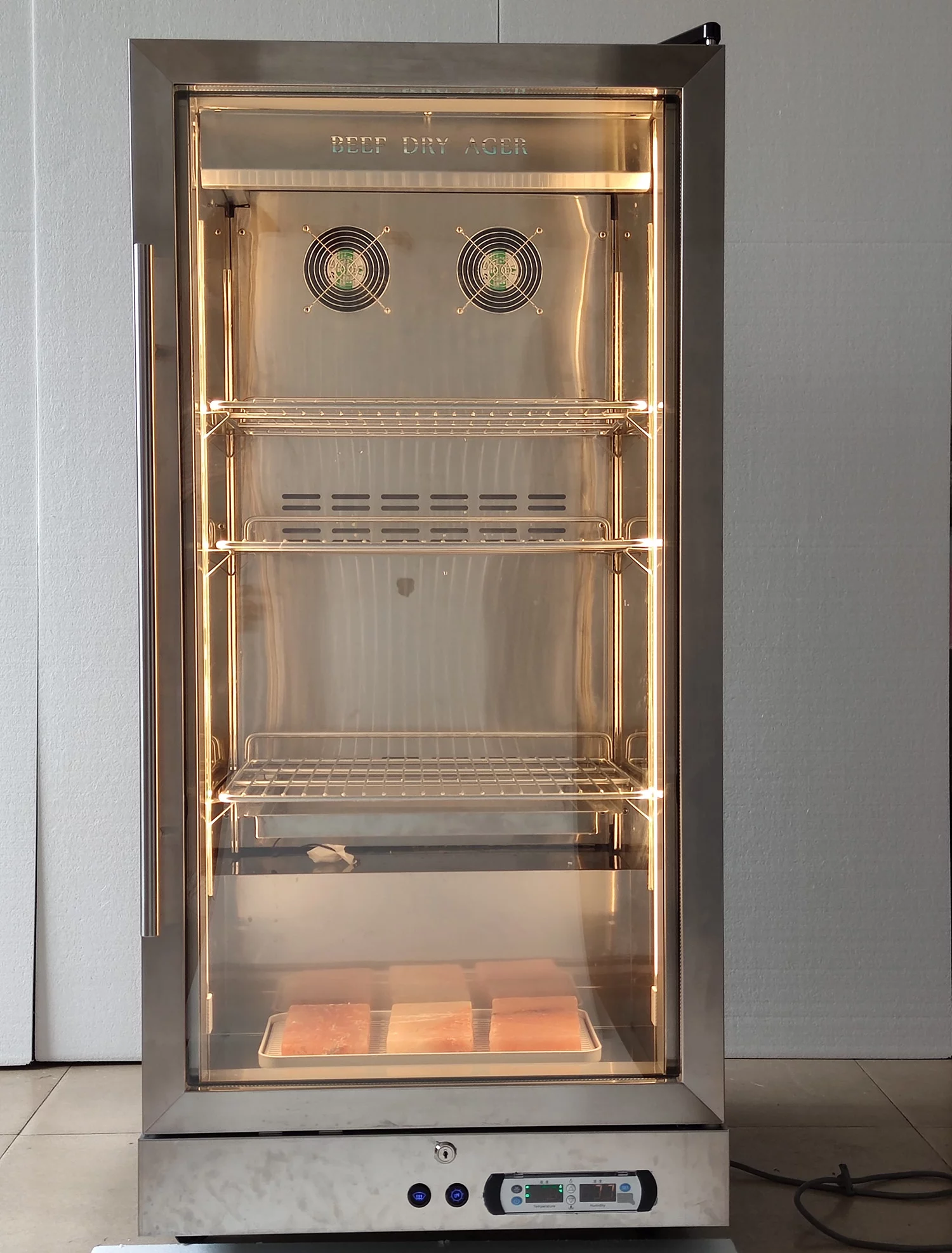 Kolice Commercial Dry Aging Beef Fridge Showcase, Steak Aging Cabinet, Beef Display Fridge-268L,4 Tiers