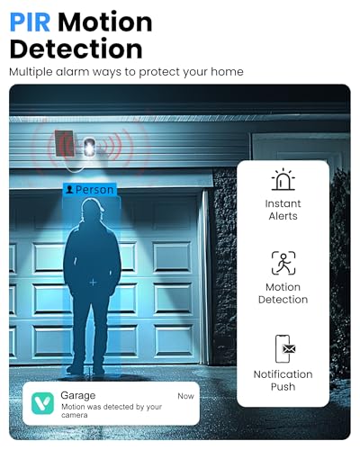 Outdoor Security Camera Wireless, 2K Battery Powered WiFi Cameras for Home Security with AI Motion Detection, Color Night Vision, Siren Alarm