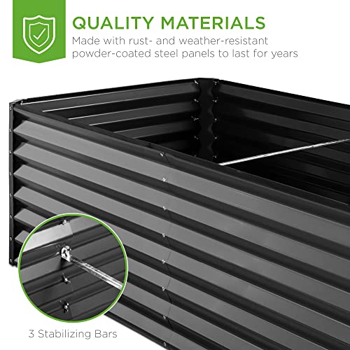 Best Choice Products 8x4x2ft Outdoor Metal Raised Garden Bed, Deep Root Planter Box for Vegetables, Flowers, Herbs