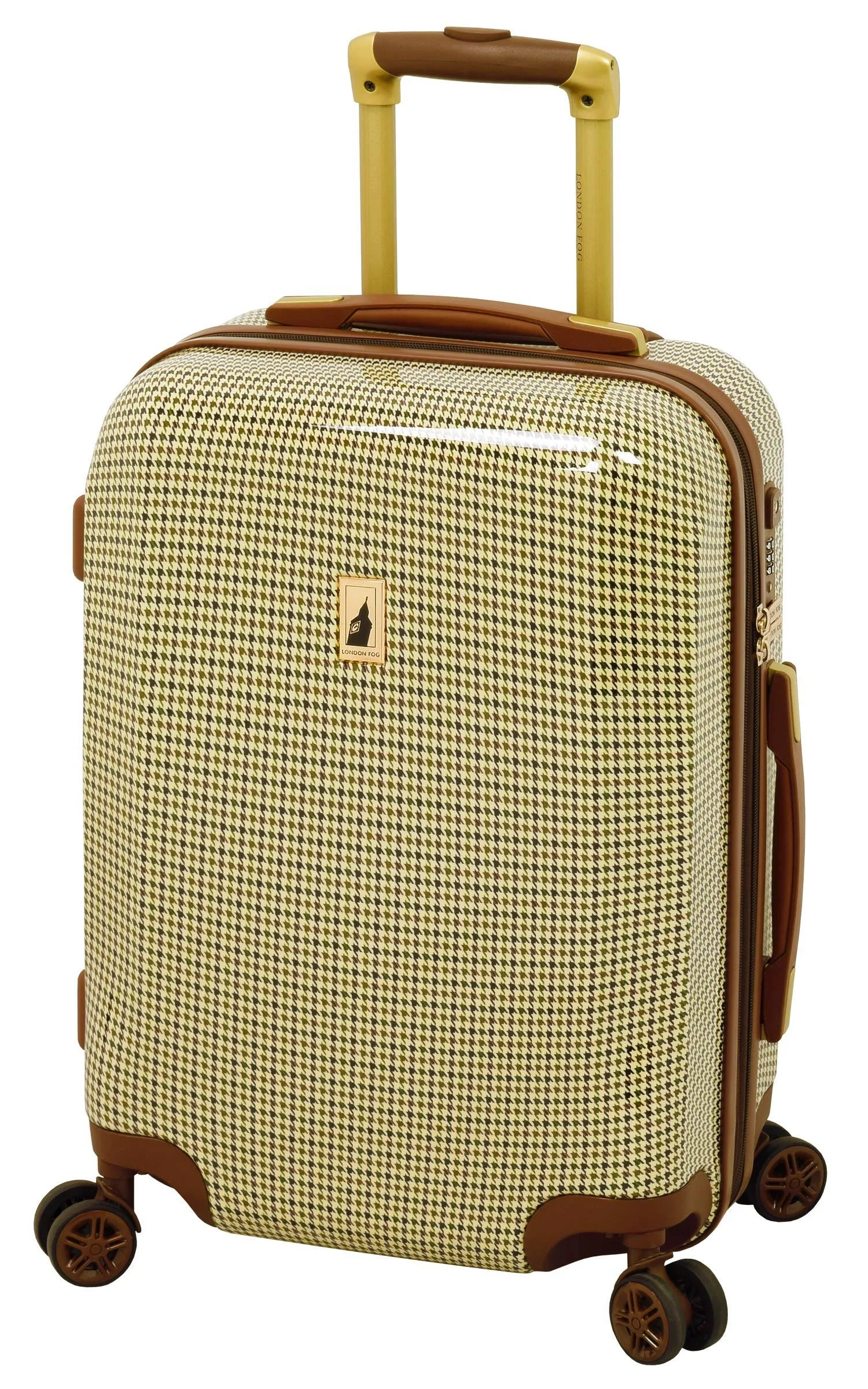 London Fog Cambridge Expandable Hardside Spinner Carry-On - 21x22 - Olive Plaid
