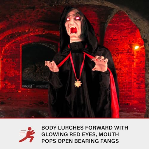 Haunted Hill Farm 5.9 ft. Animatronic Lurching Woman by Tekky, Halloween Animatronic, Scary Indoor House Prop & Decoration
