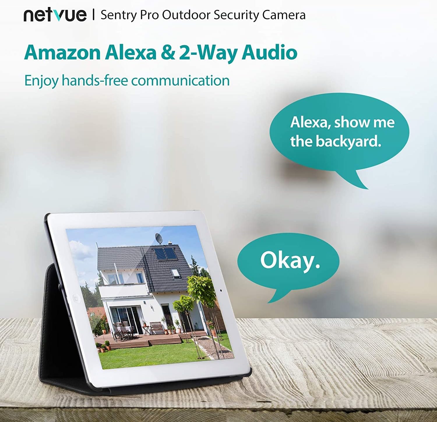 Security Camera Outdoor, Netvue Sentry pro 2k 3MP IP Camera, Pan/Tilt/8X Digital Zoom, 2.4G Wi-Fi Wireless Camera 2-Way Audio, Clear Night Vision