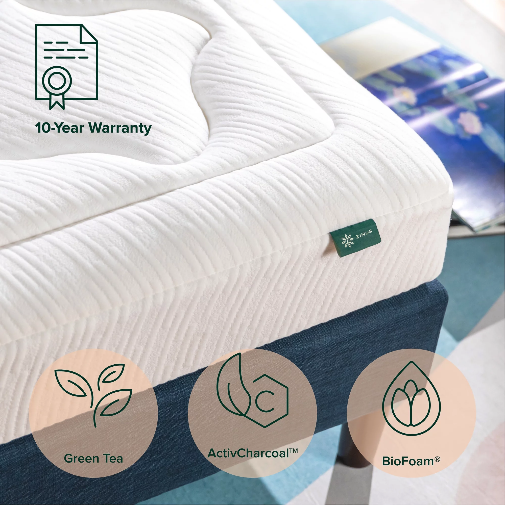 Zinus 8 Cloud Memory Foam Mattress Pressure Relieving / Bed-in-a-Box Twin