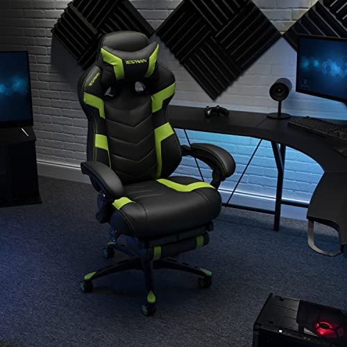 RESPAWN 110 Pro Gaming Chair - Gaming Chair with Footrest, Reclining Gaming Chair, Video Gaming Computer Desk Chair, Adjustable Desk Chair