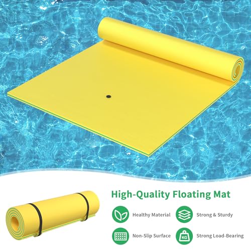 Oversized Lily Pad Floating Mat, 3 Layer 7'/9'/12'/18' Floating Water Mat,Ocean, Beach, River, Pool, Floating Mat for Water Recreation and Relaxing