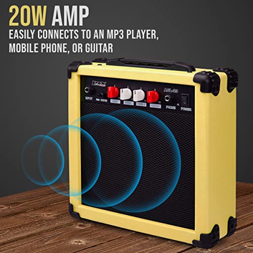 LyxPro Electric Guitar 39" inch Complete Beginner Starter kit Full Size with 20w Amp, Package Includes All Accessories, Digital Tuner, Strings, Picks