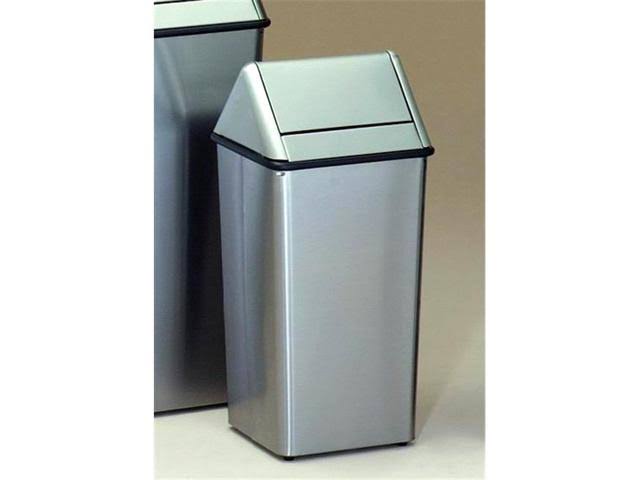 Witt 15 Gallon Push Dome Top Waste Receptacle - Black