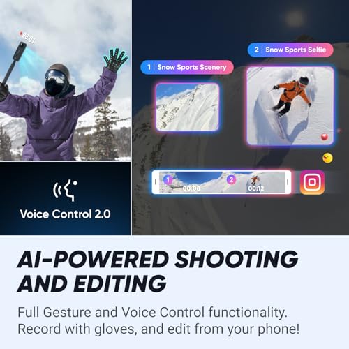 Insta360 X4 Standard Bundle - Waterproof 8K 360 Action Camera, 4K Wide-Angle Video, Invisible Selfie Stick Effect, Removable Lens Guards