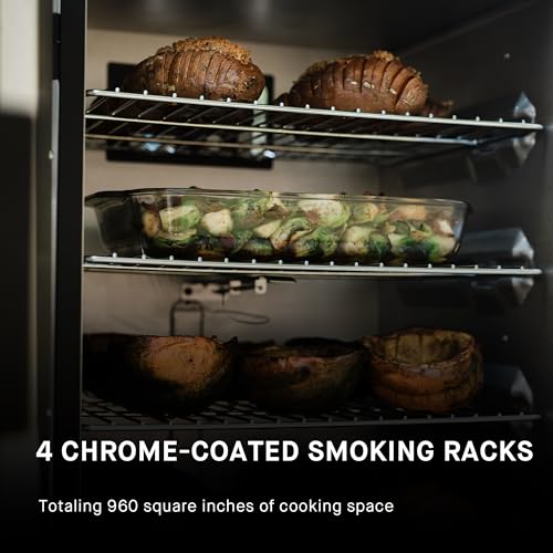 Masterbuilt? 40-inch ThermoTemp Propane Gas Vertical BBQ Smoker with Analog Temperature Control and 960 Cooking Square Inches in Black