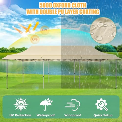 COBIZI 10x10 Pop Up Canopy Tent with Awning