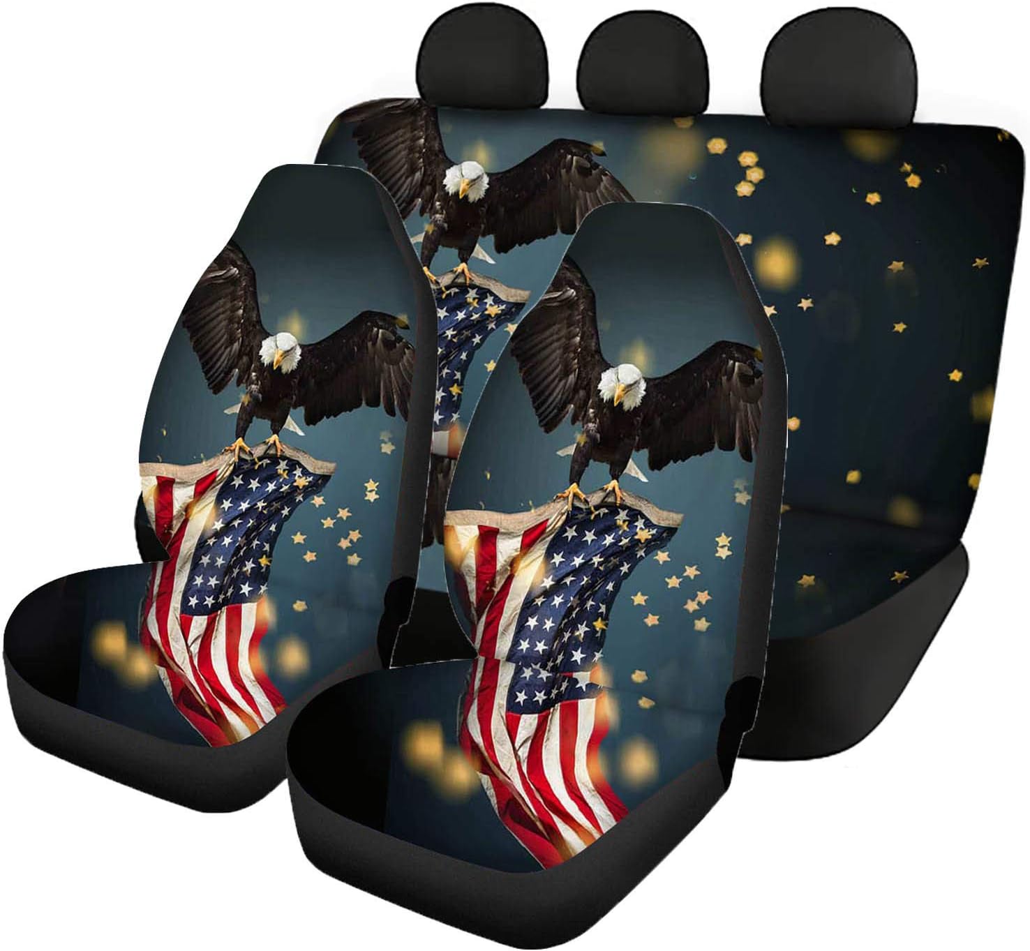 SEANATIVE Stretchy Car Seat Cover Camo Forest Deer Universal Car Interior Seat Cover Machine Washable Anti-Slip Front and Rear Bench Back Seat Cover