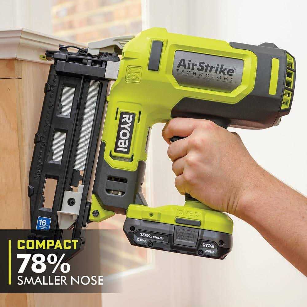 RYOBI ONE+ 18V Cordless 18-Gauge AirStrike Brad Nailer Kit with 16-Gauge AirStrike Finish Nailer, 1.5 Ah Battery, and Charger