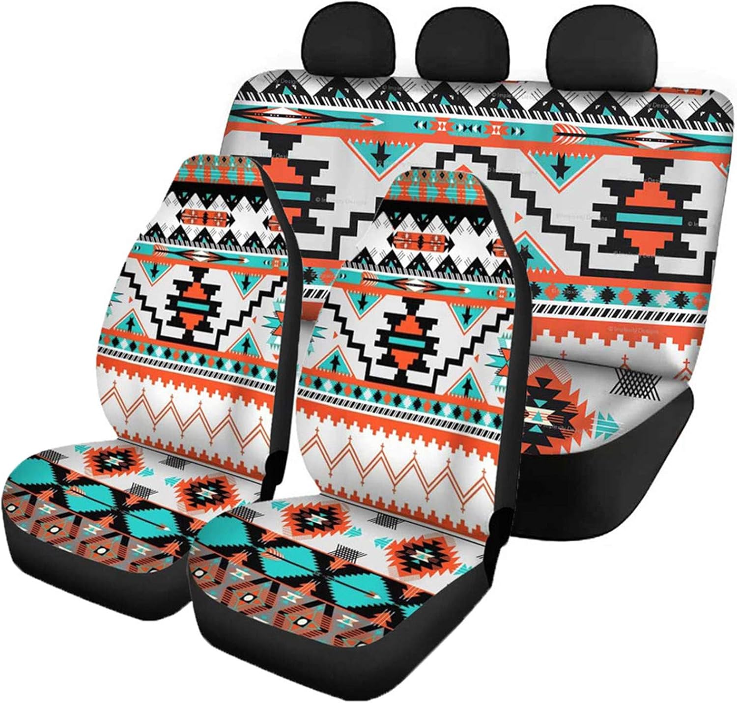 SEANATIVE Stretchy Car Seat Cover Camo Forest Deer Universal Car Interior Seat Cover Machine Washable Anti-Slip Front and Rear Bench Back Seat Cover
