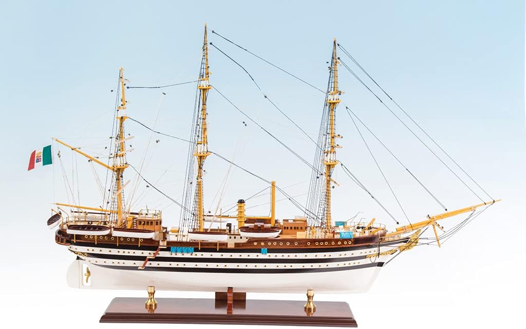 Seacraft Gallery Amerigo Vespucci Wooden Model Ship 34.6"- Fully Assembled Handcrafted Large Ship Model D&eacute;cor
