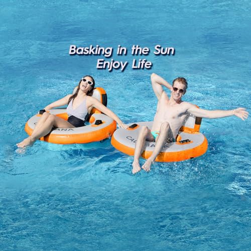 Round Floating Ring Inflatable Water Hammock Heavy Duty River Floats Lake Raft for Adults Tanning Pool Lounger Float Island Platform Pad Mat for Party