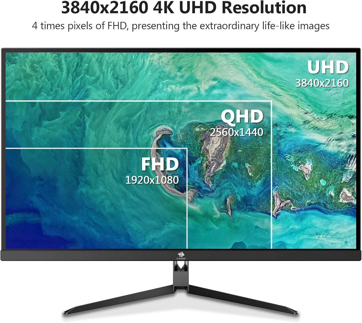Z-Edge U32I4K 32 Inch 4K Monitor, UHD 3840 x 2160 IPS Monitor, AMD FreeSync, Viewing 178°, HDMI and USB Type-C Connectivity, 60Hz Refresh Rate, 8ms