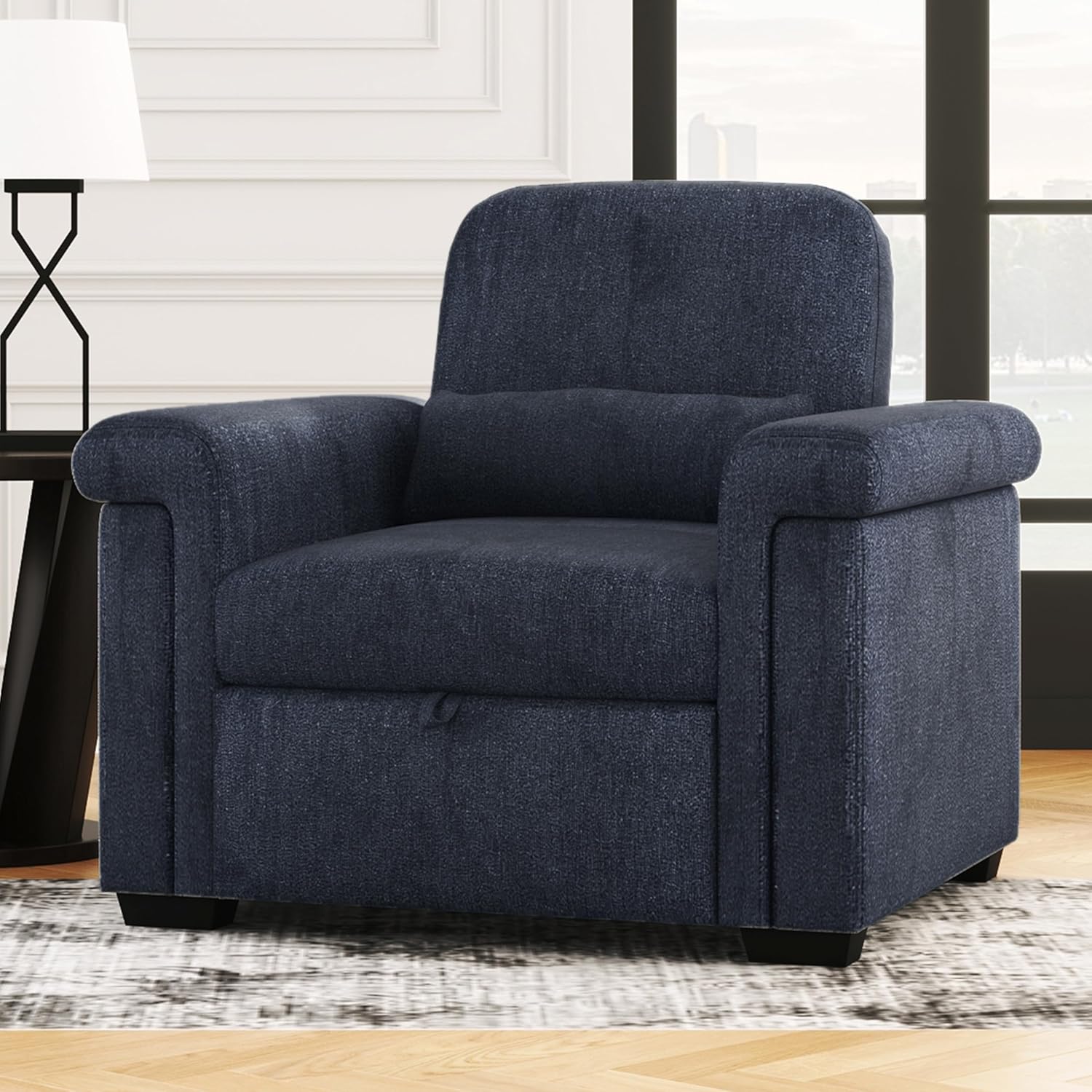3 in 1 Convertible Sleeper Chair Sofa Bed Pull Out Couch Adjustable Chair with Pillow, Adjust Backrest into a Sofa, Lounger Chair