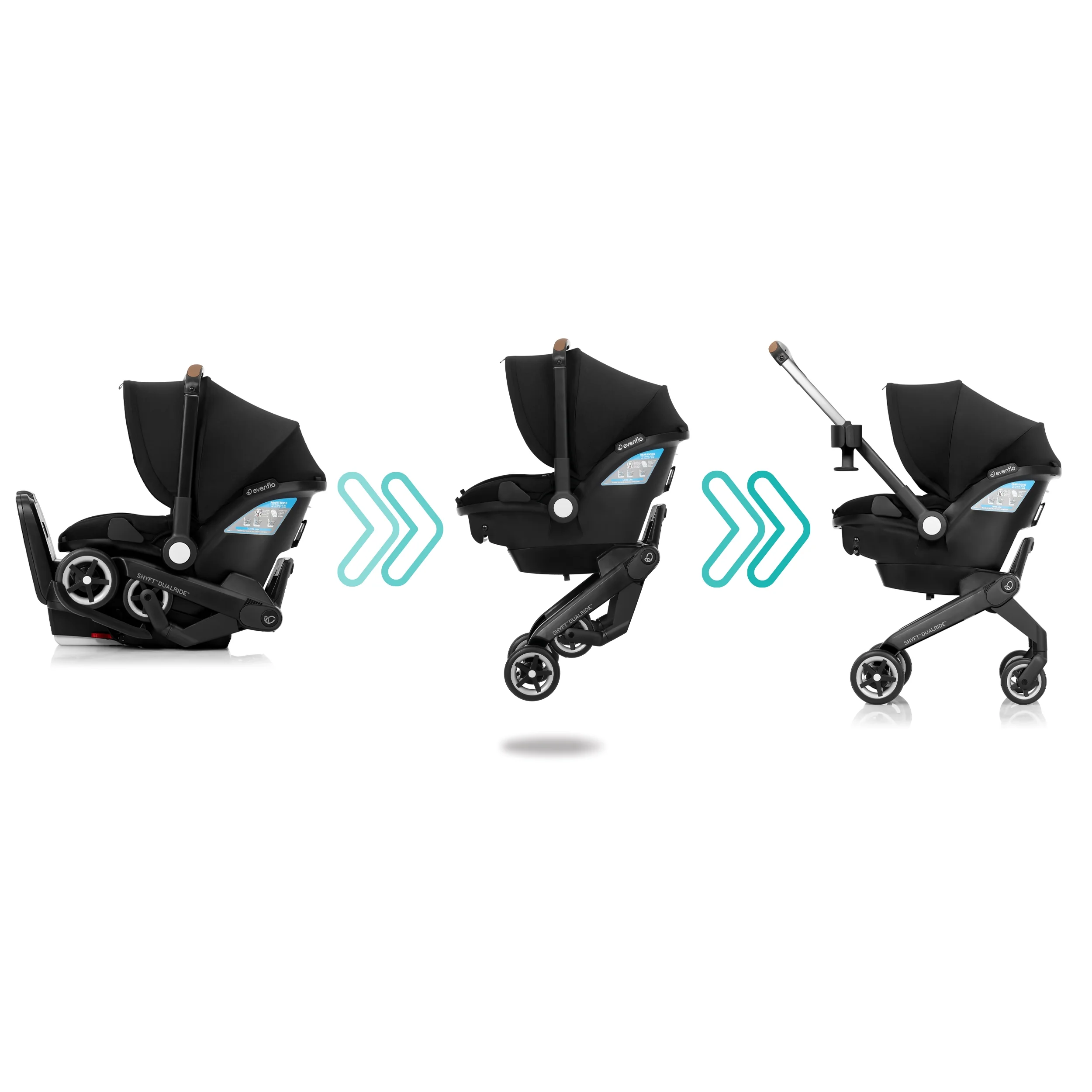 Shyft DualRide with Carryall Storage Infant Car Seat and Stroller Combo (Durham Green)