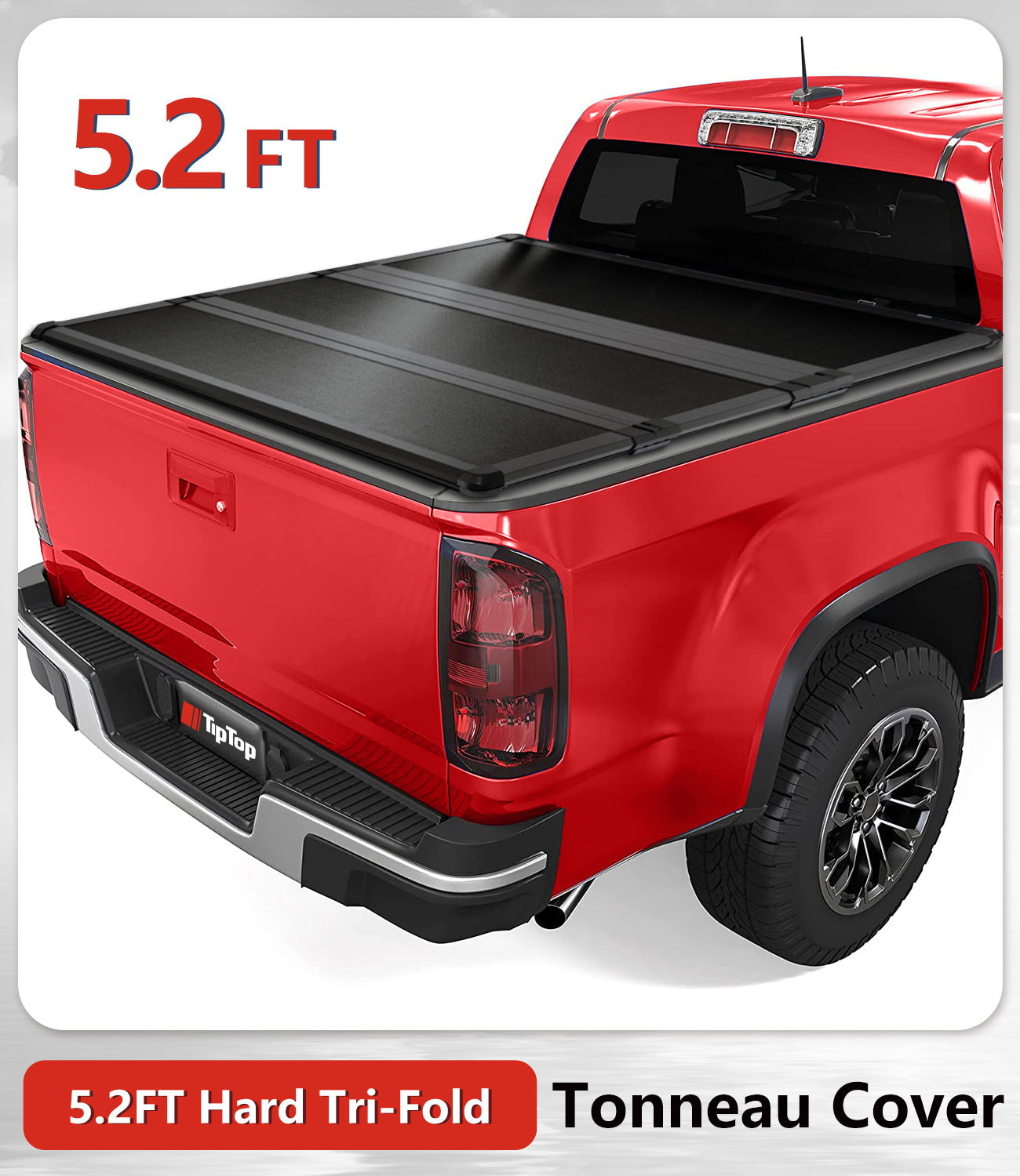 TIPTOP Tri-Fold Hard Tonneau Cover Truck Bed FRP On Top For 2015-2023 Colorado / Canyon 5.2ft Bed (61.7") | TPM3 |