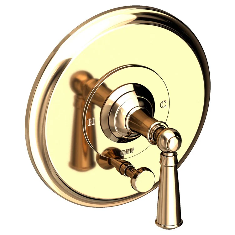 Aylesbury Pressure Balance Tub/Shower Valve Trim Only with Lever Handle - Polished Gold PVD