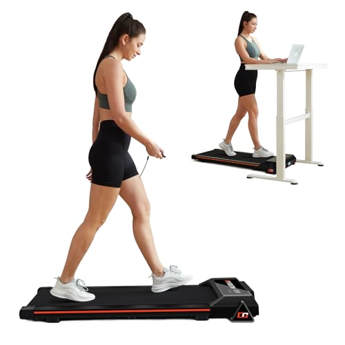 GOYOUTH 2 in 1 Under Desk Electric Treadmill Motorized Exercise Machine with Wireless Speaker, Remote Control and LED Display