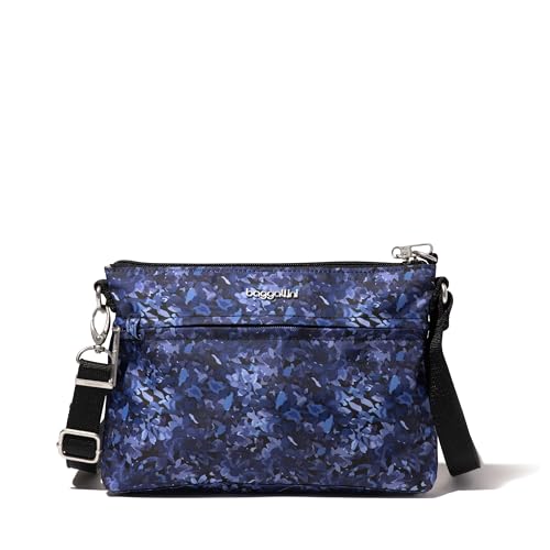 Baggallini Securtex Anti-theft Memento Crossbody Bag - Travel Purse Wallet with Locking Zipper - Lightweight Water-Resistant