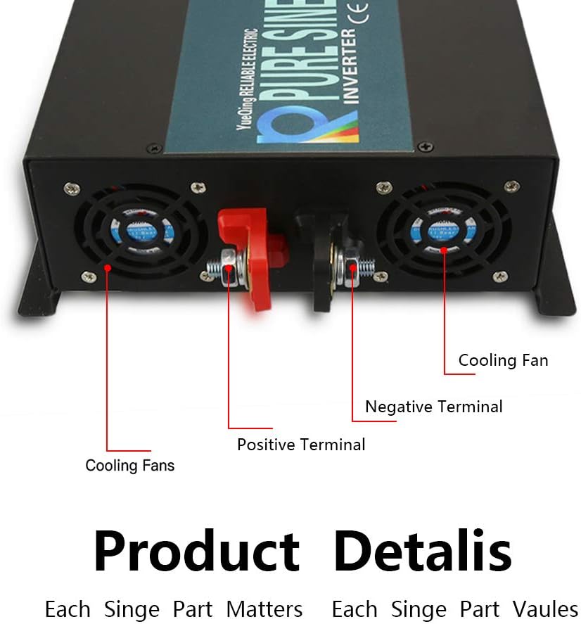 WZRELB Strong Driving Capacity 2500W 24VDC to 120VAC Pure Sine Wave Inverter Power Converter (RBP250024B1)
