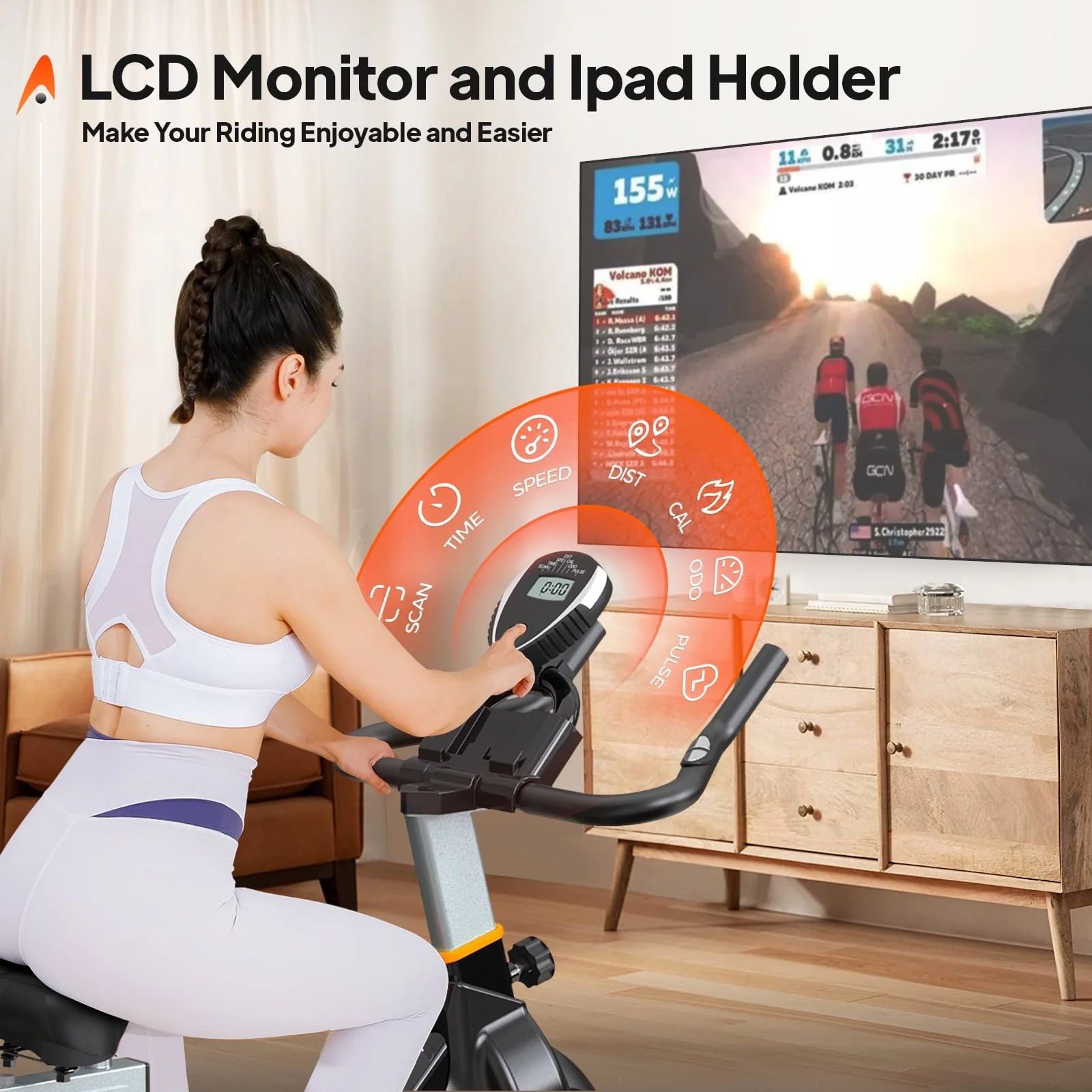 pooboo Exercise Bike Magnetic Resistance Indoor Cycling Bike for Home Cardio Workout Cycle Bike Training 360lbs