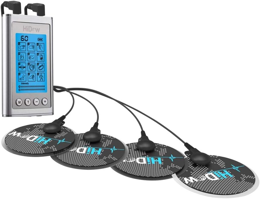 HiDow XPD Dual Channel TENS EMS Unit 12 Modes Muscle Stimulator Pain Relief Therapy Electronic Pulse Massager for Sore Muscles in Your Shoulders