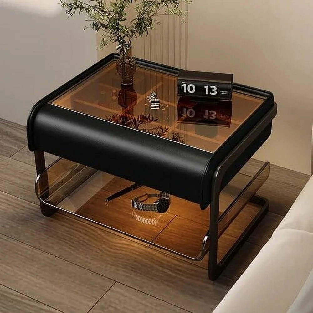 Smart Bedside Table Modern Simple Bedroom Luxury Nightstands Multifunctional Acrylic Wireless Charging Home  Furniture WKNS