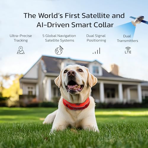 SATELLAI GPS Dog Collar &mdash; World's First GPS Wireless Dog Fence Collar with AI Analysis, Precise Positioning, Invisible Dog Fence
