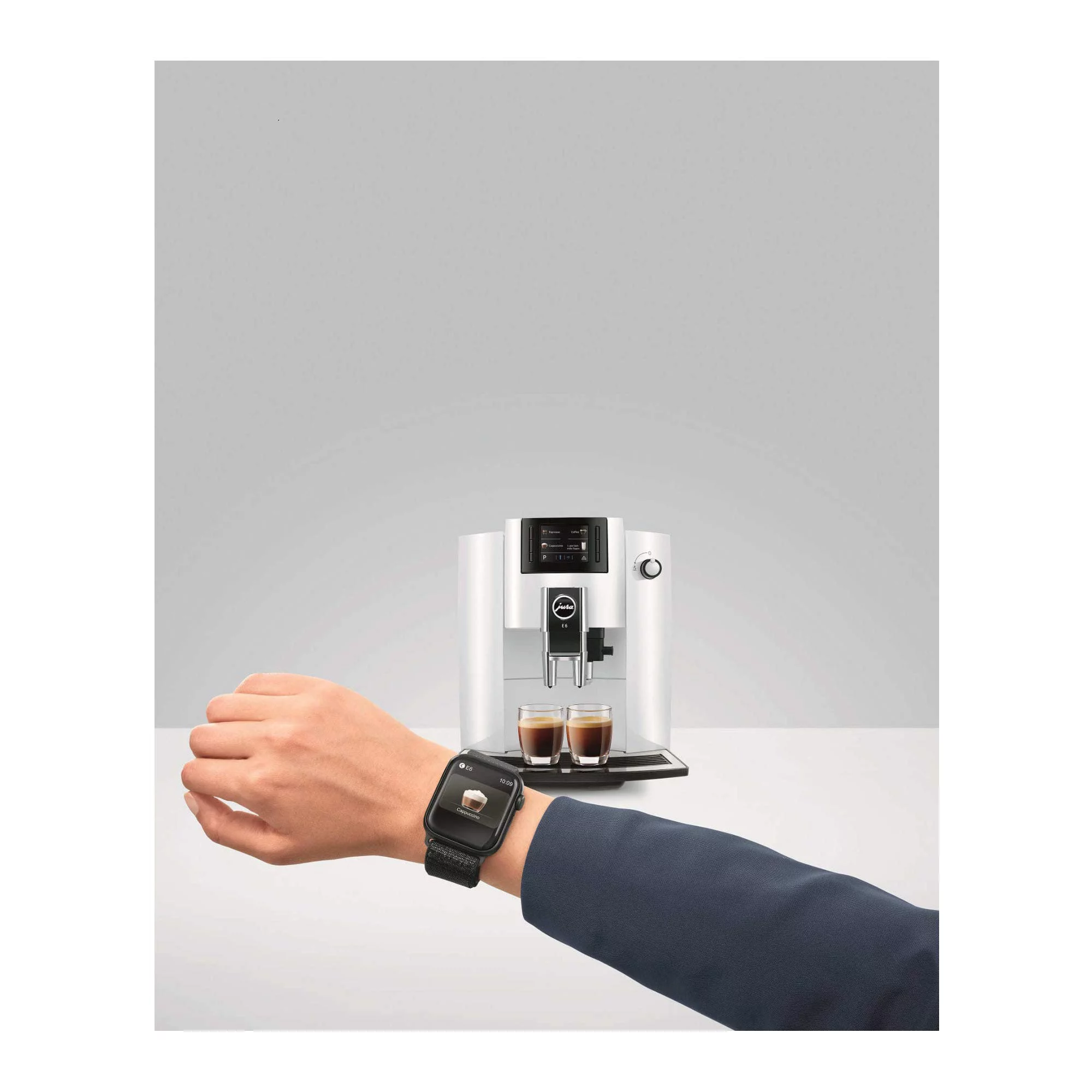 Jura E6 Automatic Espresso Machine (Piano White)