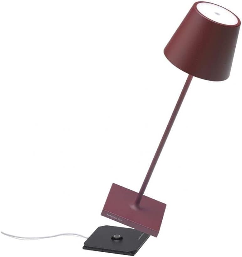 Zafferano Poldina Pro LED Table Lamp (Color: BORDEAUX) Touch On/Off, Touch Dimmable, Powder Coated Aluminum, IP54 Protection, Indoor / Outdoor