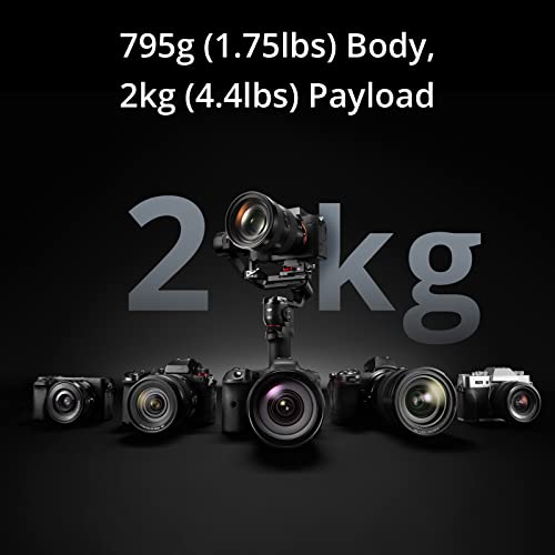 DJI RS 3 Mini, 3-Axis Gimbal Stabilizer for Cameras Canon/Sony/Panasonic/Nikon/Fujifilm, 2 kg (4.4 lbs) Tested Payload, Camera Stabilizer