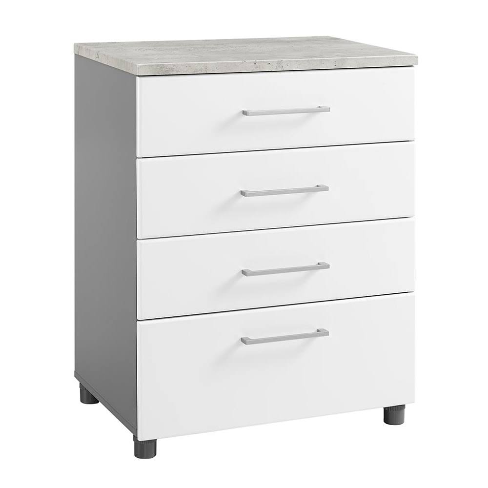 Latitude 4 Drawer Base Cabinet - White - SystemBuild