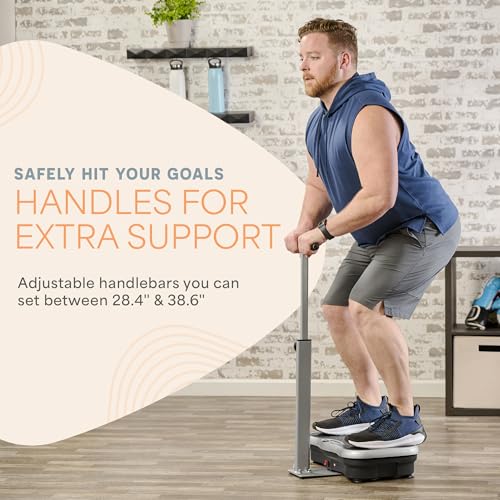 Lifepro TrimLite Vibration Plate Exercise Machine with Handlebars – Whole Body Vibration Machine, Ideal Lymphatic Drainage Massager – 99 Speed Levels