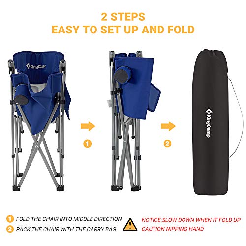 KingCamp Oversized XL Camping Chair, Heavy Duty 500lbs Folding Couch for Adults