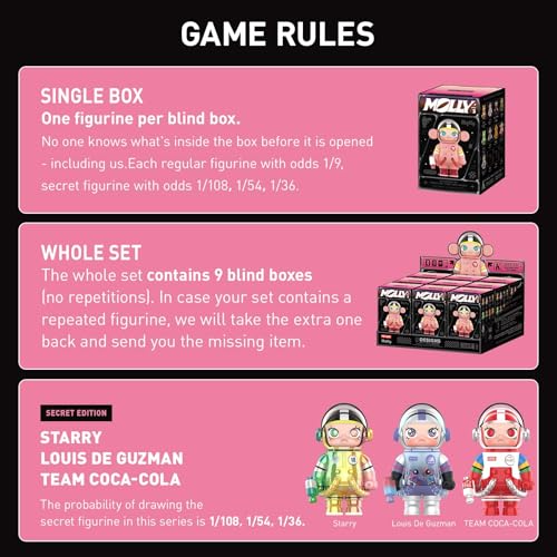 POP MART MEGA Space Molly 100% Series 3, Molly Blind Box Figures, Random Design Action Figures Collectible Toys Home Decorations