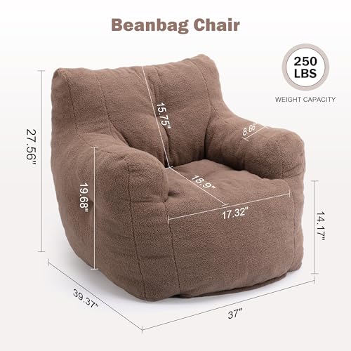 INMOZATA 3FT Bean Bag Chair for Adult Teens Kids(with Filler) Furniture - Soft Teddy Fabric Lazy Sofa Chair