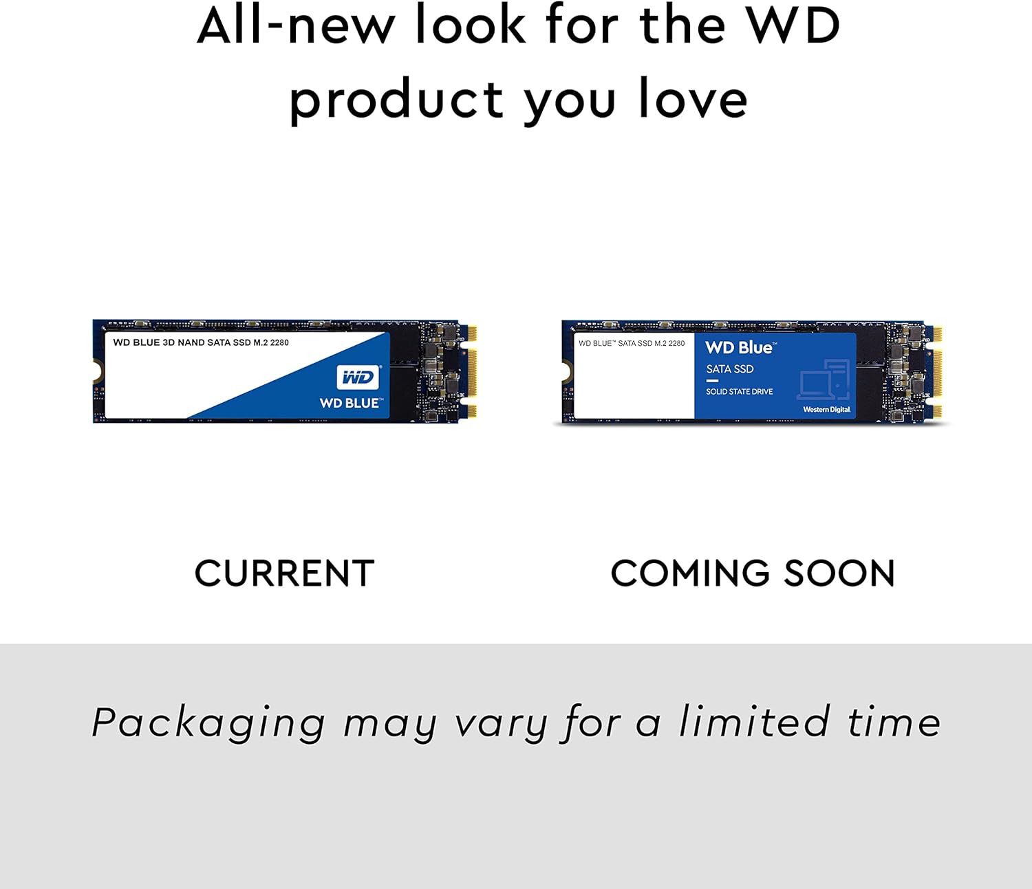 Western Digital 2TB WD Blue 3D NAND Internal PC SSD - SATA III 6 Gb/s, M.2 2280, Up to 560 MB/s - WDS200T2B0B