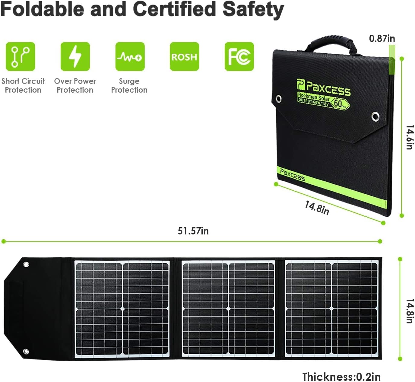 PAXCESS Portable Power Station with Solar Panel Included, 300W Solar Generator with 60W Foldable Solar Panel