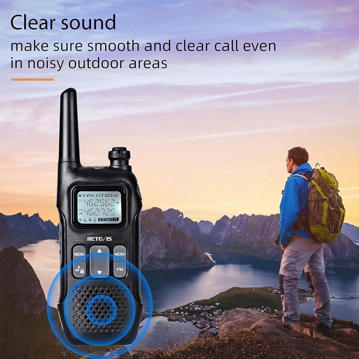 Retevis RT16 Walkie Talkies for Adults,Long Range Rechargeable Two Way Radio,NOAA Weather Alert VOX,with 1000mAh Li-ion Battery and Lanyard