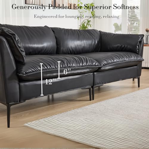 CIMOTA 80'' Faux Leather Loveseat Sofa for Living Room, Modern 2 Seater Small Cloud Couch for Bedroom/Small Space/Apartment