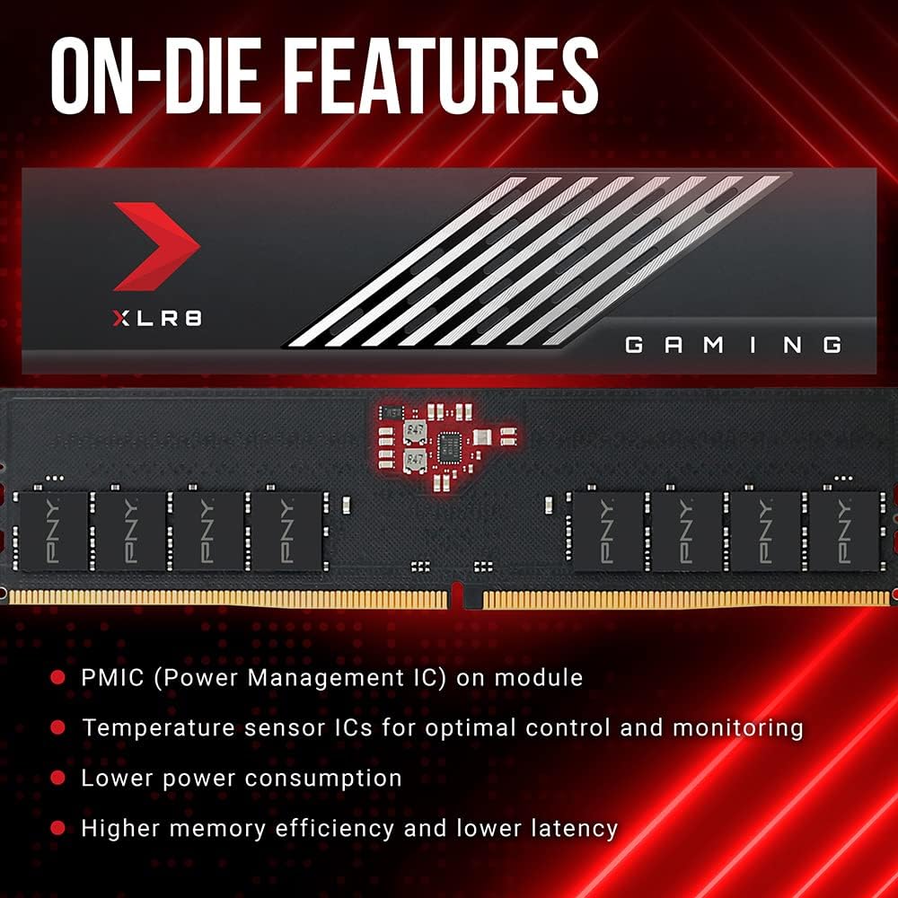 PNY XLR8 Gaming MAKO 32GB (2x16GB) DDR5 6000MHz (PC5-48000) CL36 1.3V Desktop (DIMM) Memory Kit – MD32GK2D5600036MXR