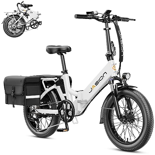 Jasion EB7 ST 2.0 Electric Bike for Adults, 850W Power Motor 55 Miles 28MPH Top Speed Folding Ebike, 48V 10AH Built-in Battery Dual Suspension