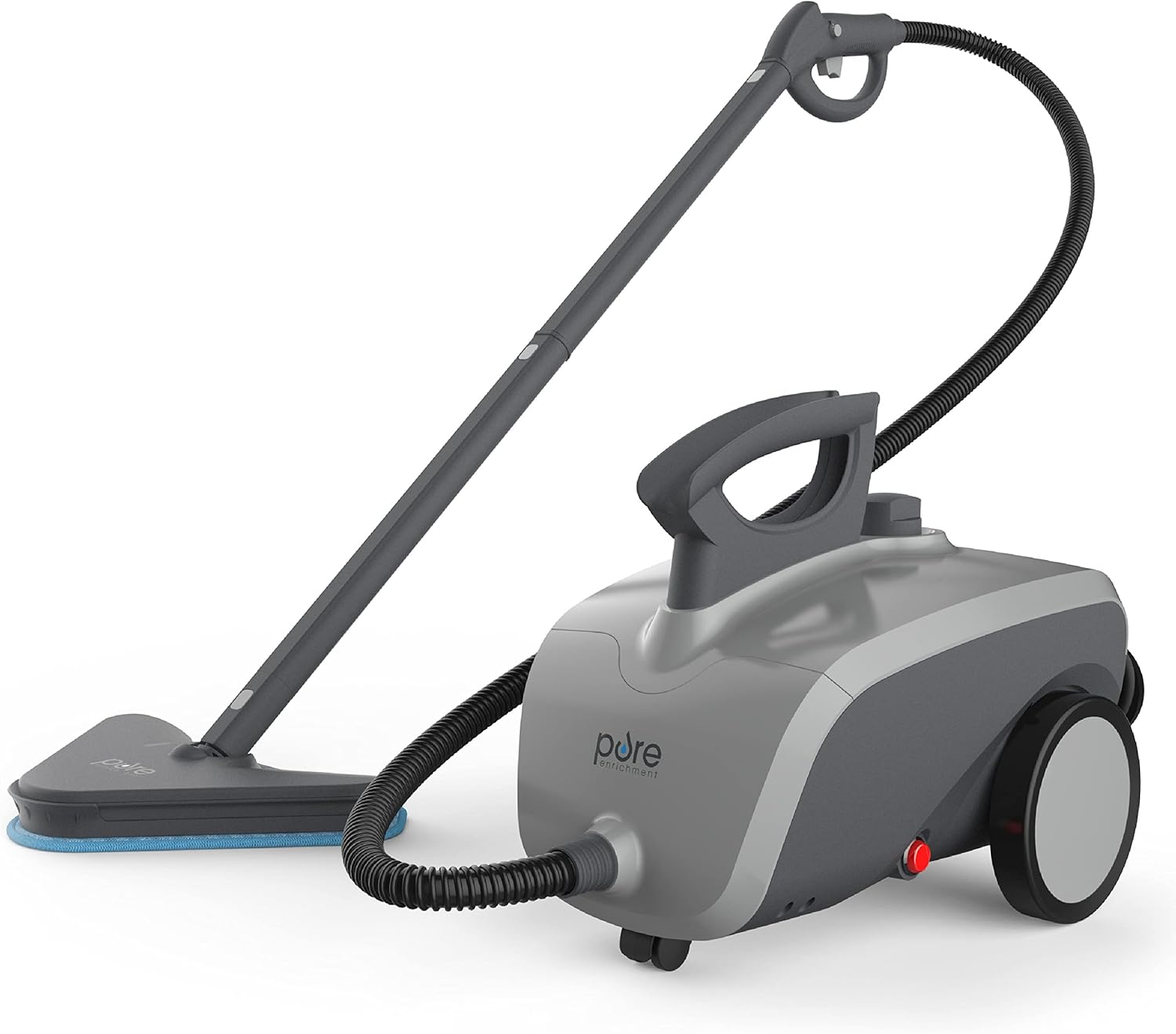 Pure Enrichment PureClean Steam Cleaner with 17 Accessories, Multi-Purpose Household Rolling Steamer for Chemical-Free Deep Cleaning of Floors