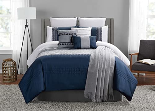 Riverbrook Home 100% Polyester Comforter Set, Queen, Hillcrest - Ivory/Gold, 9 Piece Set