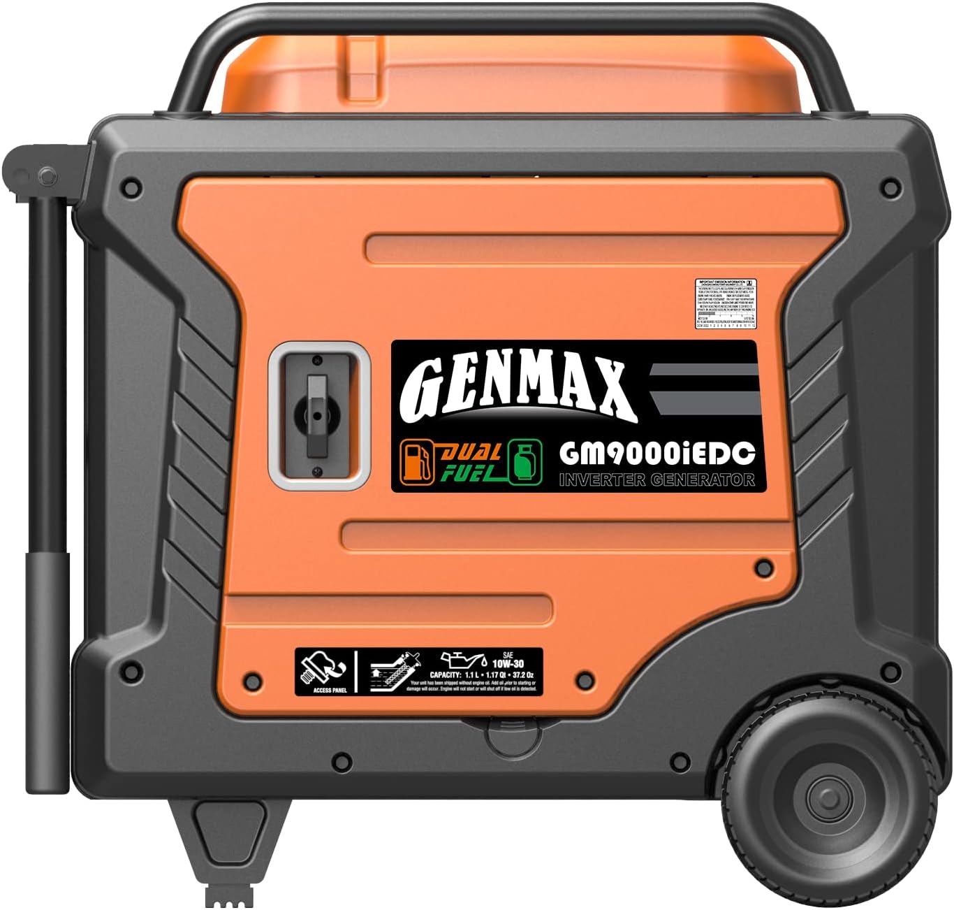 GENMAX Portable Generator, 9000W Super QuietDual Fuel Portable Engine with Parallel Capability, Remote/Electric Start