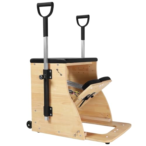 Pilates Chair, Split-Pedal Stability Combo Chair with Handles, Yoga Fitness Trainer, Pilates Reformer Machine